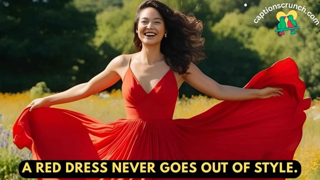 Classic Red Dress Captions